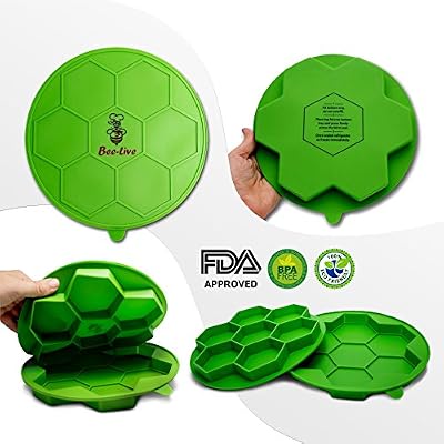 Silicone Burger Press By Bee-Live- 7-In-1-Hamburger Patty Mold For Delicious Burgers- Oven &Dishwasher Safe Patty Maker Press- Freezer Storage Container-Non Stick Silicone Mold For Cookies, Pies &More