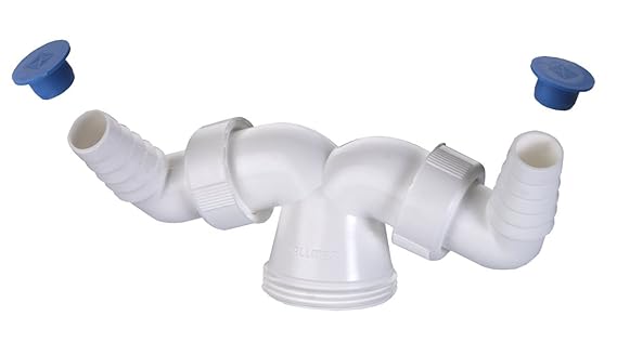 Cornat T356396 Kunststoff Waschmaschinen-Doppelanschluss, 1 1/2 Zoll