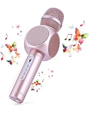 Microfono Karaoke Bluetooth Wireless Fede + Altoparlante Bluetooth con 2 Casse Incorporate, Karaoke Portatile per Cantare, Funzione Eco, Compatibile con Android/iOS, PC o smartphone