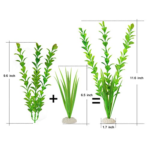 Fish Tank Decoration 6Pcs/Bag,12inch High The Bloom Times Green Artificial Aquatic Plant ,Used For Household And Office Aquarium Simulation Plastic Hydroponic Plants.