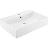 Claire 24" Rectangle Wall Mount Bathroom Sink in Glossy White