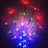 Sogrand 24LED Colorful Butterffy,Solar Lights Outdoor,Decorative Solar Tree,Solar Light,Solar Garden Lights,for Lawn,Patio,Yard,Walkway,Driveway,Pathway
