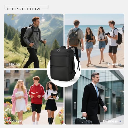 COSCOOA 6x13x17 inch Personal Item Bag for Budget Flight in Canada,15x33x43 cm Travel Bag,Expandable Travel Backpack