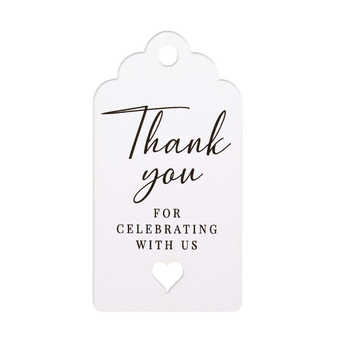 Summer-Ray 50pcs Thank You for Celebrating with Us White Wedding Favours Gift Tags