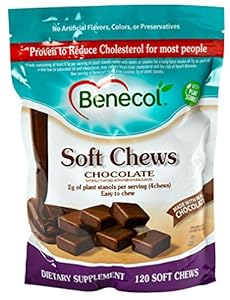 Image of Cholesterol-Lowering Plant Stanols in Benecol® Soft Chews - Dietary Supplement with Plant-Based Stanol, which is Clinically Proven to Reduce Total & LDL Cholesterol* (Chocolate, 120)