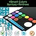 Mosaiz Face Makeup, Face Paint Kit, Halloween and Purim Makeup Palette, Facepaint Set, Face Painting Kit for Kids Party of 16 colors, 2 Metallic Silver and Gold, 3 Brushes 100 Stencils, 2 Hair Chalks