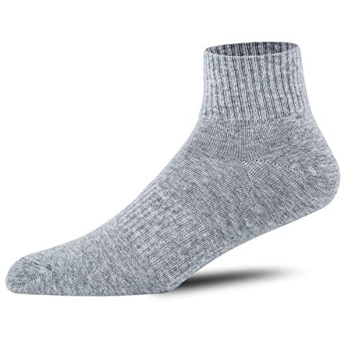 POSHDIVAH Cotton Ankle socks For Men Athletic Running Socks 6 Pack Grey Large