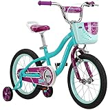 Schwinn Elm Girls Bike for Toddlers and Kids, 16-Inch Wheels, Teal
