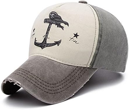 Perfumever Cotton Baseball Cap Women Vintage Anchor Snapback Hat For Men Casual Patch Hat Brown and Green