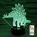 ZOKEA Dinosaur Toys Night Lights for Kids 7 Colors Changing 3D Night Light with Smart Touch & Remote Control Bedside Lamp for Kids for Boys Girls Age 2 3 4 5 6+ Year Old Boys Gifts Boys Toys