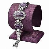 Vintage Tibetan Silver Oval Gem Simulated Amethyst Bangle Bracelet