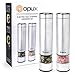 OPUX Electric Salt and Pepper Grinder Set with LED Light | Battery Operated Stainless Steel Salt Shaker, Automatic Pepper Mill | Electronic, Adjustable Coarseness, Modern Design