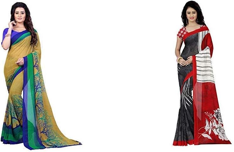 Anand Sarees Georgette Saree with Blouse Piece (1341_Multicoloured_Free size)