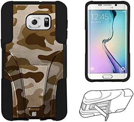 Fxclusive For Samsung Galaxy S6 Edge Plus G928 (2015)Art Image Design Heavy Duty Rugged Impact Hybrid Hard Shell Case Kickstand Protective Cover - Desert Camo Camoflauge
