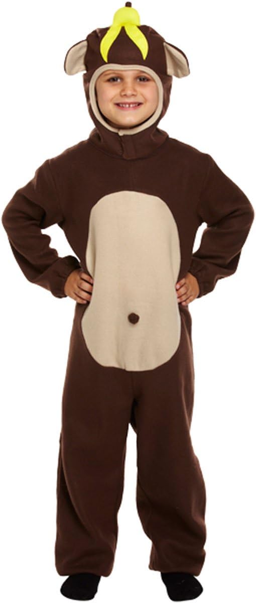 GCC Fashion Store Boys Monkey Costume Animal Jungle Ape Kids Girls Zoo Book Week Fancy Dress Outfit (Brown, Medium)