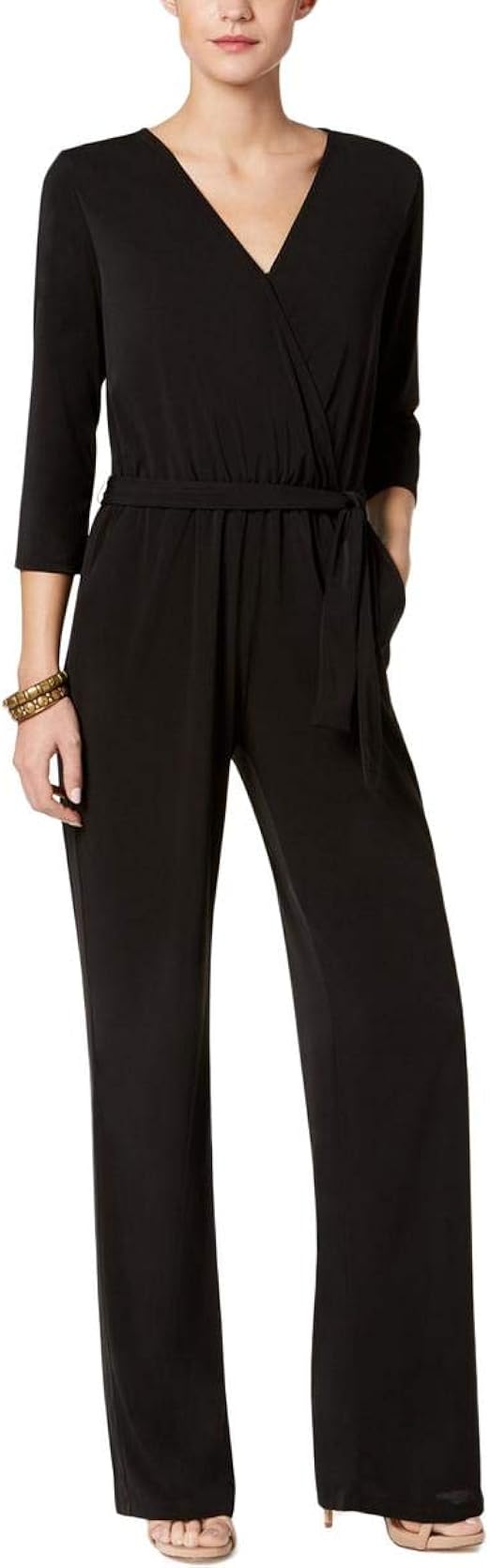 ny collection petite belted jumpsuit