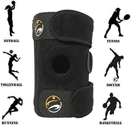 ProActivAid Neoprene Knee Brace Support, One Size, Black, Compression and Shock Absorption, Use for Running, Jumping, Walking, Arthritis Relief, ACL, Meniscus, Basketball and Outdoor Sports
