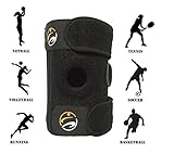ProActivAid Neoprene Knee Brace Support, One Size, Black, Compression and Shock Absorption, Use for Running, Jumping, Walking, Arthritis Relief, ACL, Meniscus, Basketball and Outdoor Sports