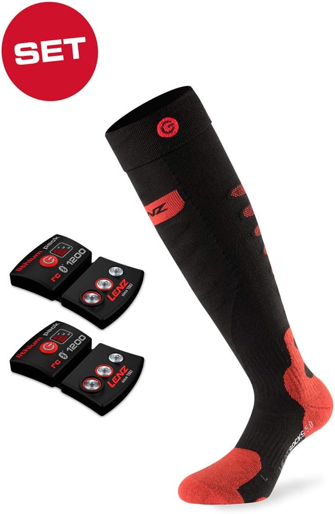 Lenz Heated Socks 5.0 Toe Cap + Lithium Pack rcB 1200
