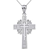 925 Sterling Silver Russian Orthodox IC XC NIKA Cross Pendant Necklace