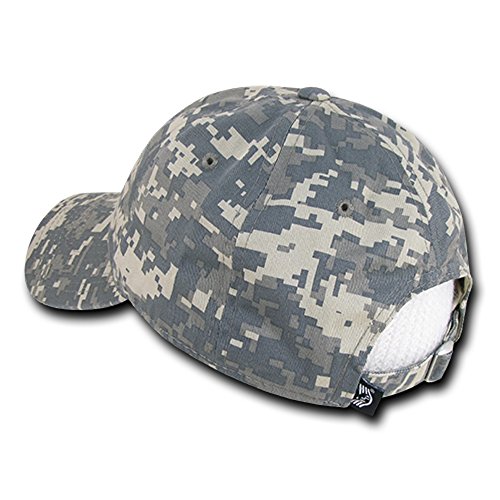 American Flag Embroidered Washed Cotton Baseball Cap - ACU Camo