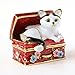 Apropos Vintage Style Hand-Painted Cat in Treasure Chest Trinket Box