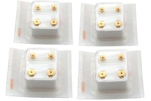 4 24K Gold Earrings Plated Ball Stud Piercing Jewelry