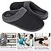 HomeIdeas Men's House Woolen Fabric Memory Foam Slippers, Cozy Bedroom Indoor/Outdoor Slip on Shoes with Durable Rubber Sole (Size 11-12 D(M) US, Black)