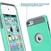 ULAK iPod Touch 5/6th Generation Case, Dual Layer Slim Protective Hybrid iPod Touch Case Hard PC Cover for Apple iPod Touch 5 6th Generation (Aqua Mint/Grey)