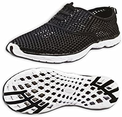 Tinton Beach Men's Lightweight Quick Dry Athletic Water Shoes (9 D(M) US, Black)