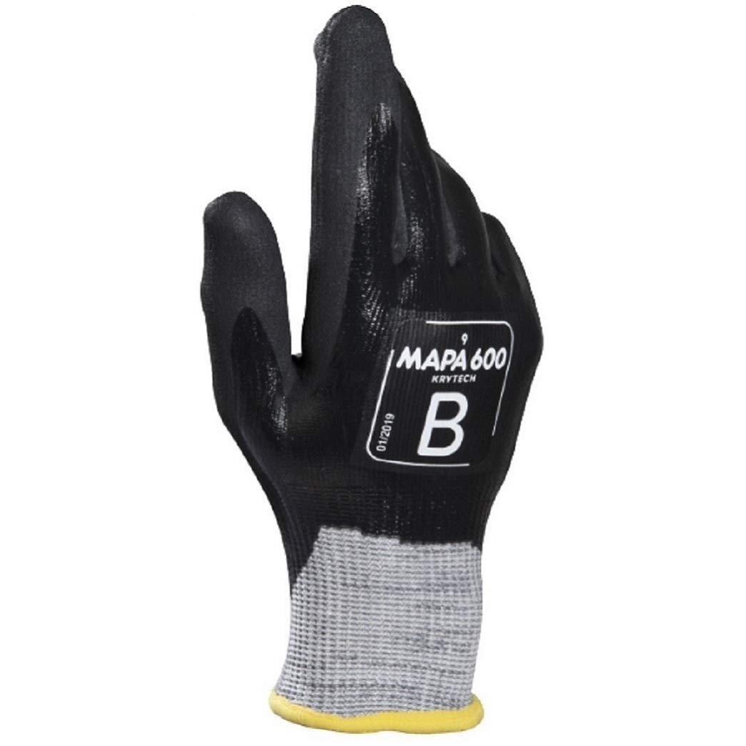 KRYTECH 600 Cut Resistant Oilproof Safety Gloves Anti Cut Workman, Work Gloves, Mechanics, Builders, Site, Construction Size 9 Large Black Gloves (1 Pair)