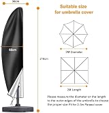 OKPOW Cantilever Parasol Cover 600D Oxford UV Windproof Waterproof 2m-3m view 3