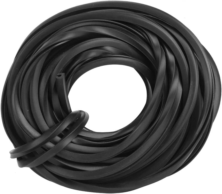 Universal Rubber Seal Strip, 4m/10m/18m Black Greenhouse Rubber Strip Glass Sealing Line Cable Greenhouse Accessories Supplies U-Shaped Trim Door Protector for Window Door(18m/59.1ft)