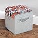 mDesign Fabric Closet Storage Organizer Cube for Toys, Sweaters, Accessories - Pack of 2, Gray