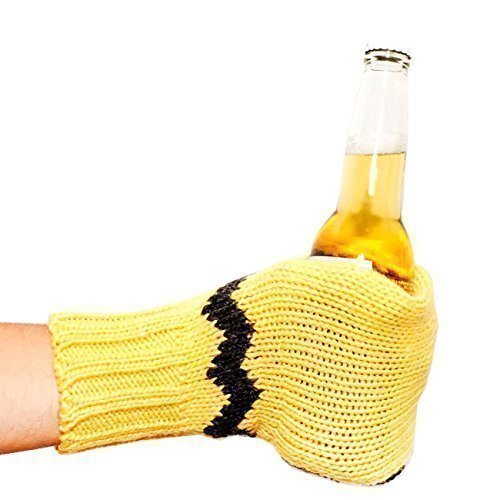 Suzy Kuzy Beer Mitt (OFFICIAL) - Knit Beer Mitt :: Yellow / Black