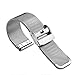 18mm/20mm/22mm Luxury Mesh Watch Bands 0.6 Interlock Safety Clasp Solid Stainless Steel Milanese Watch Strap Replacement for Men and Women Silver Tone LeapTop