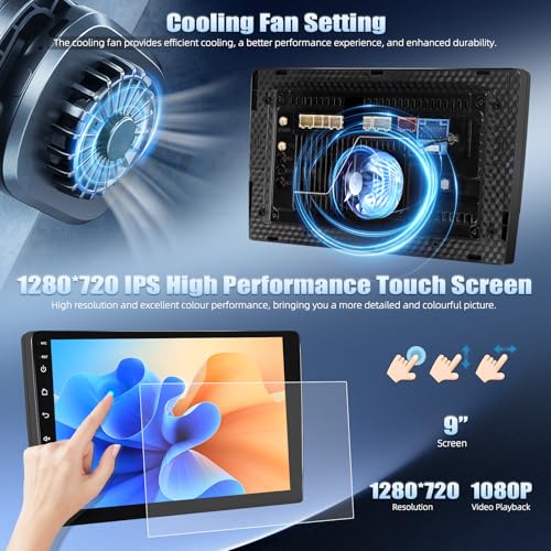 CAMECHO [Qualcomm 8-Core] Android 15 Car Radio for Audi TT 8J MK2 2004-2018, 4+64G Navi Wireless Carplay DSP, 9" Touch Screen Radio Android Auto WiFi RDS/FM Bluetooth Link Mirror+Rear View Camera