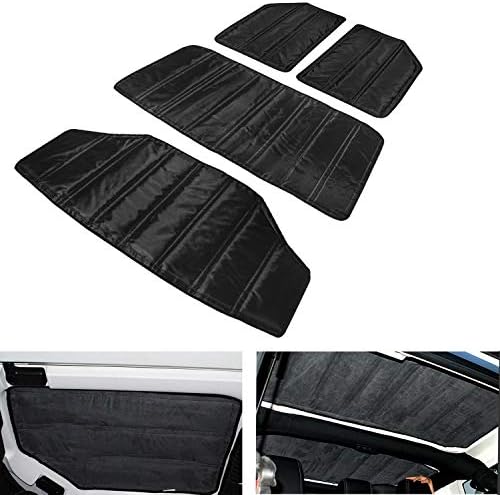 Bolaxin Black Oxford Hardtop Sound Deadener & Insulation for 2012-2018 Jeep Wrangler (for 4 Doors)