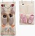 MISSLO Hanging Organizer Over The Narrow Closet Door For Shoes, Hats, Gloves, Snacks, Pack 2, Beige