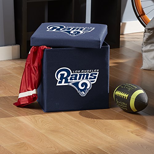Franklin Sports NFL Los Angeles Rams Storage Ottoman with Detachable Lid 14 x 14 x 14 - Inch - Thumbnail 4