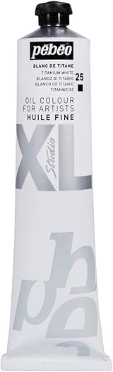 PEBEO Fine Oil XL 200ml Titanium White Oil Paint - Rich Pigment view 1