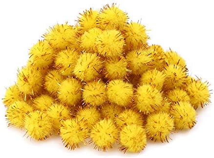 NEAER Arts Craft Pom Poms Glitter Poms Sparkle Balls DIY Creative Crafts Decorations,100 Pack