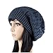Merryshop Slouchy Long Beanie Knit Hat Cap for Winter Oversize (Navy Blue)