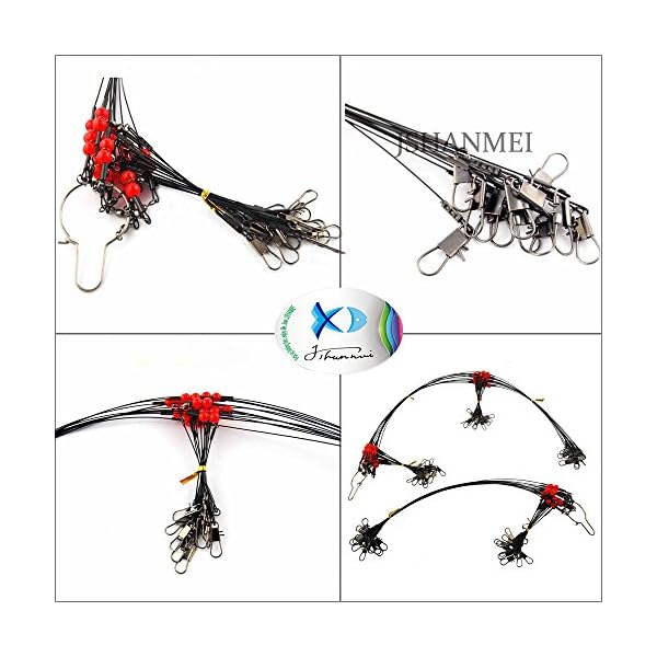 JSHANMEI-12pcslot-Stainless-Steel-Wire-Fishing-Leaders-with-Swivels-Snaps-Beads-High-strength-Fishing-Wire-Rigs-Fishing-Trace-Lures-Steel-Wire-Leader-Spinner-Fishing-Line-Tackle