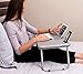 Sofia + Sam Lap Tray with Tablet & Phone Slots - Metal Folding Legs - Lap Desk with Tilting Top - Laptop Stand - Breakfast Serving Bed Tray - Grey