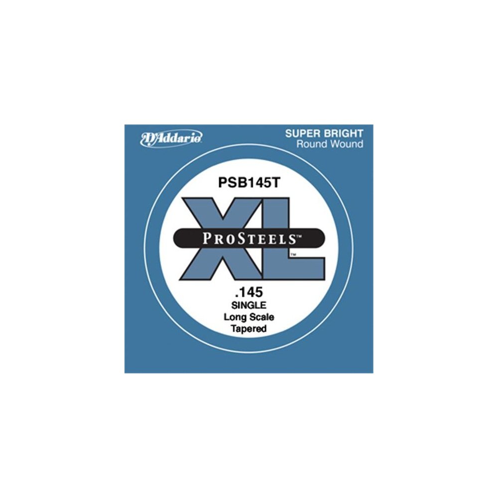 D'Addario PSB145T ProSteels Bass Guitar Single String, Long Scale, .145, Tapered