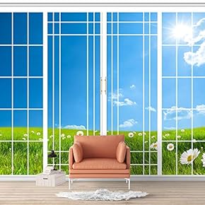 Wall Murals for Bedroom Vies from French Window Design Removable Wallpaper Peel and Stick Wall Stickers - 66x96 inches