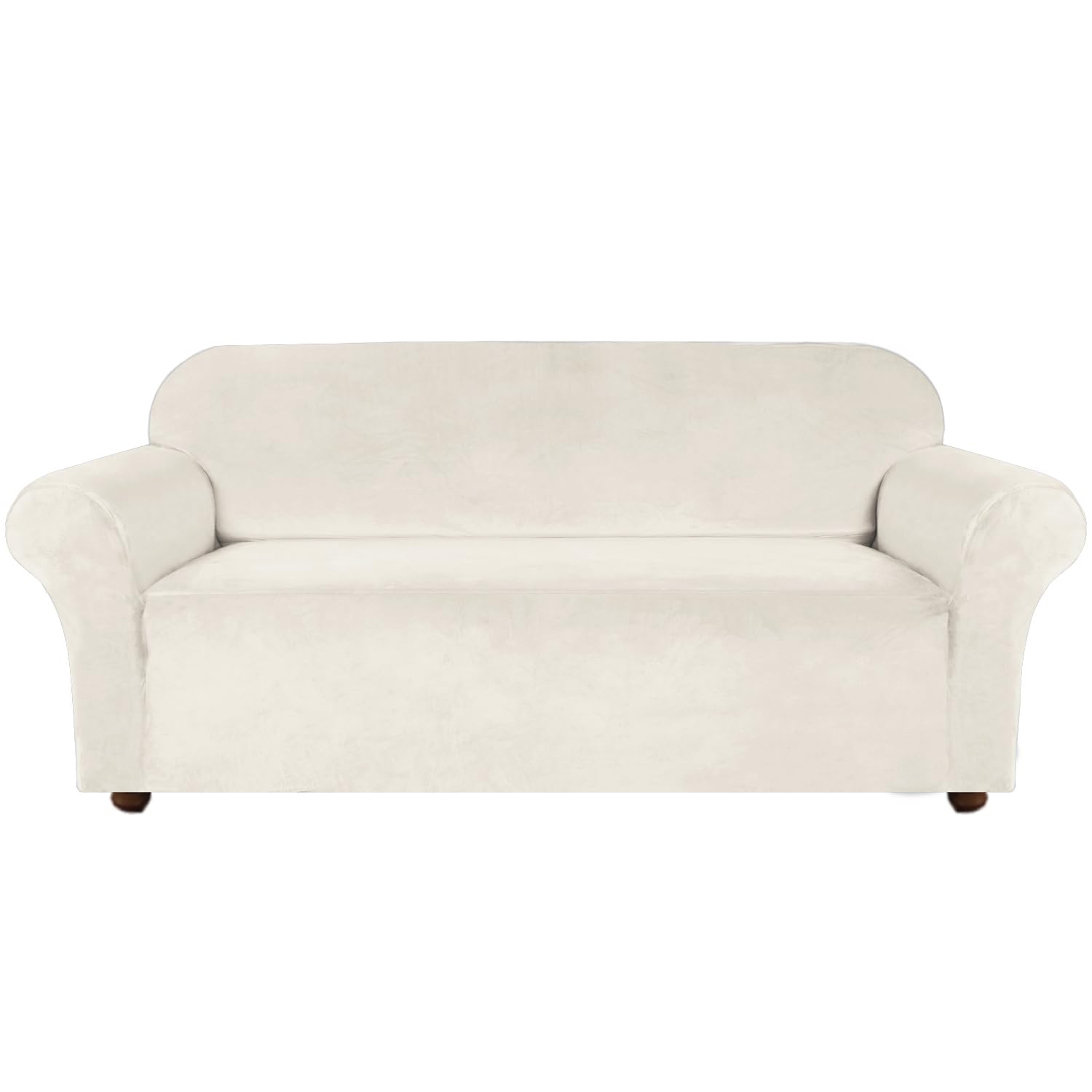 Photo 1 of Turquoize Velvet Couch Covers Sofa Covers for 3 Cushion Couch Stretch Sofa Slipcovers with Non Slip Elastic Bottom Furniture Protector for Pets Crafted from Soft Thick Velvet Fabric (Sofa, Porcelain)