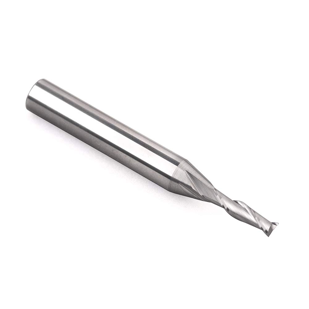 RUHI U2110 2 Flutes Upcut Cutter Solid Carbide Spiral bit with 1/8" X 1/2" X 1/4" X 2 1/4" Shank