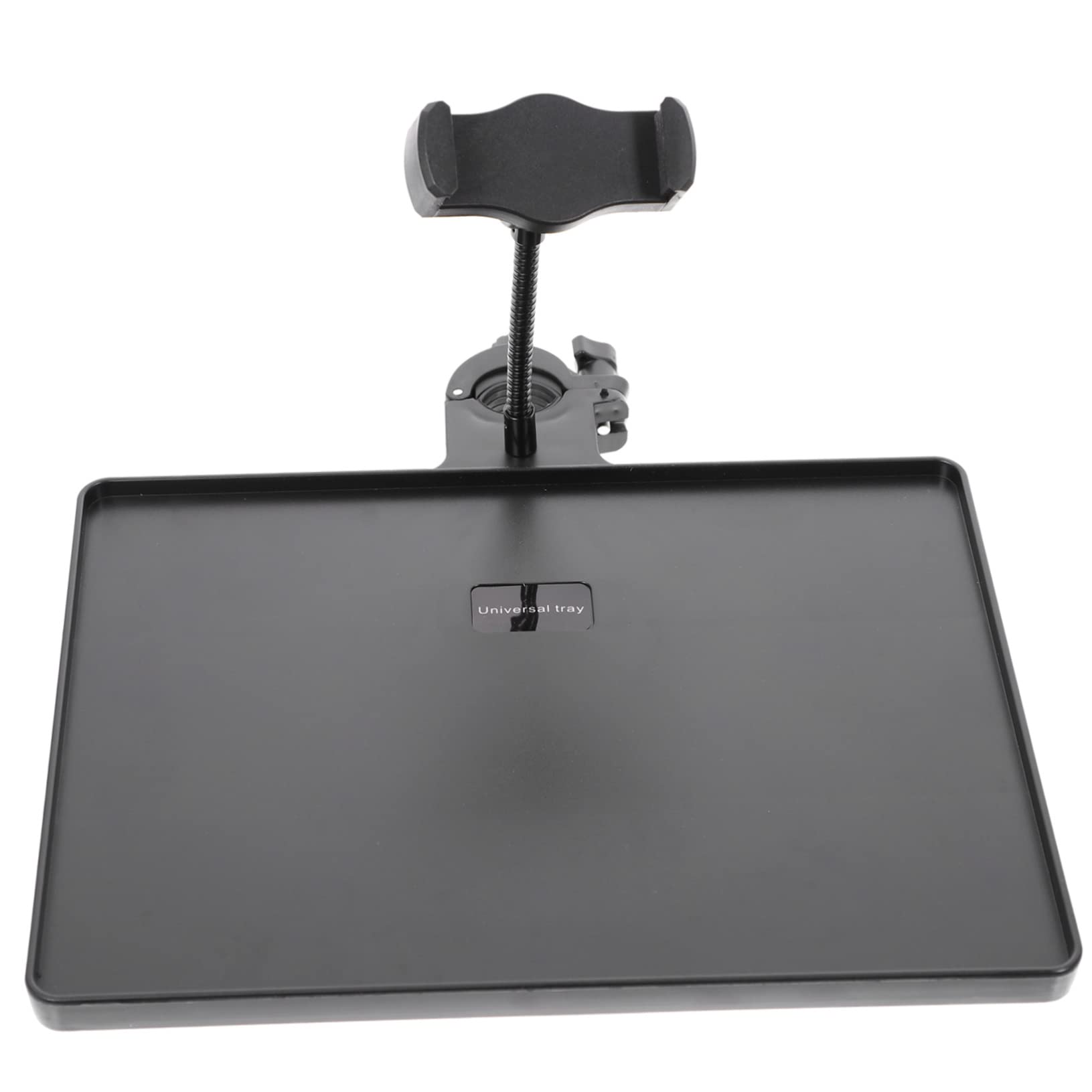 SUPVOX Clamp on Microphone Stand Tray with Adjustable Phone Holder Live Broadcast Sound Card Shelf for Music and Streaming Accessories